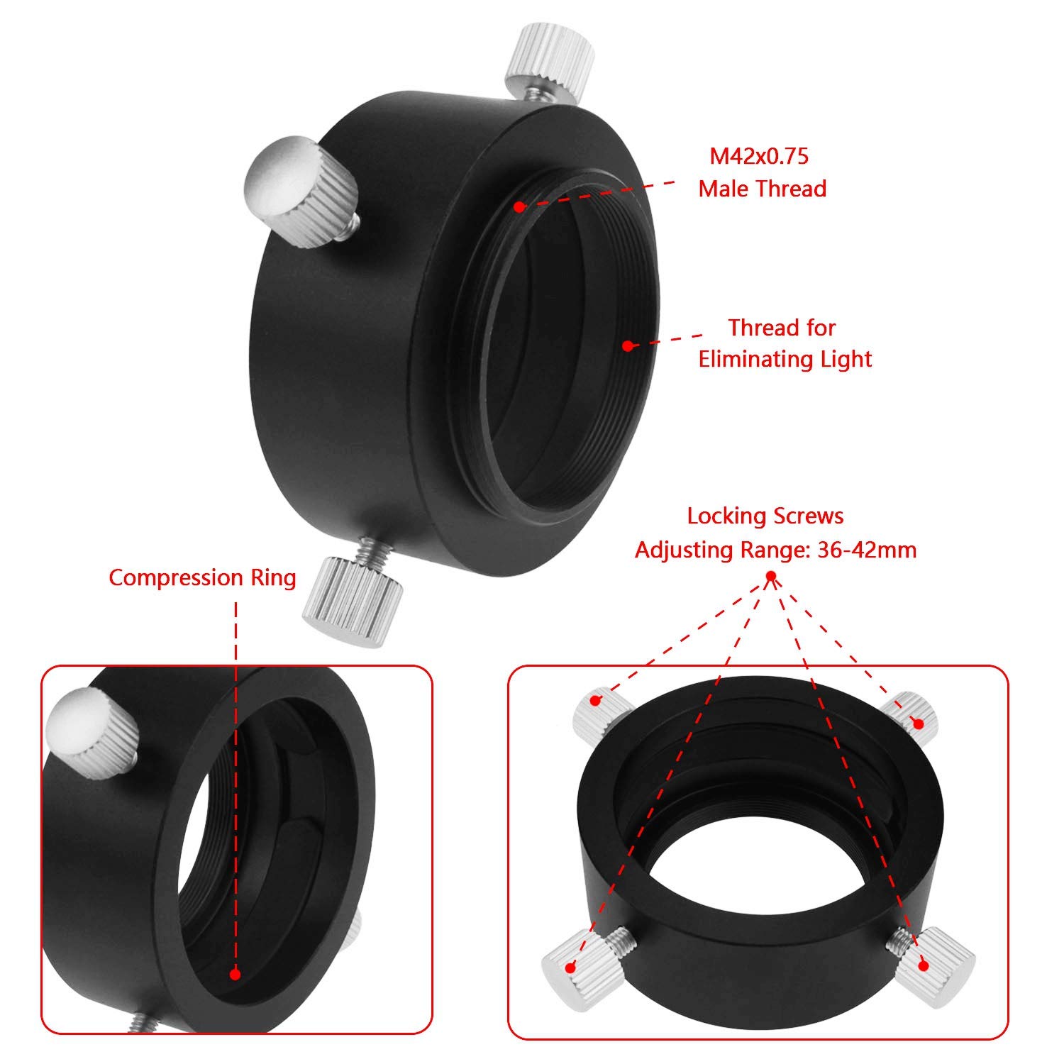 Astromania Telescope/Spotting Scope Accessories T-Ring for 42mm Pentax-k Camera